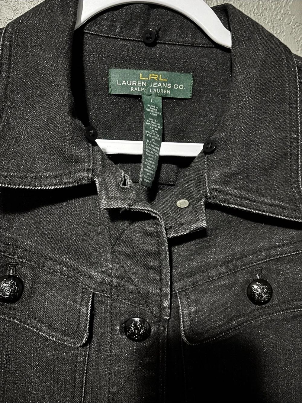 Ralph Lauren Black Denim Trucker Jacket - Picture 3 of 7